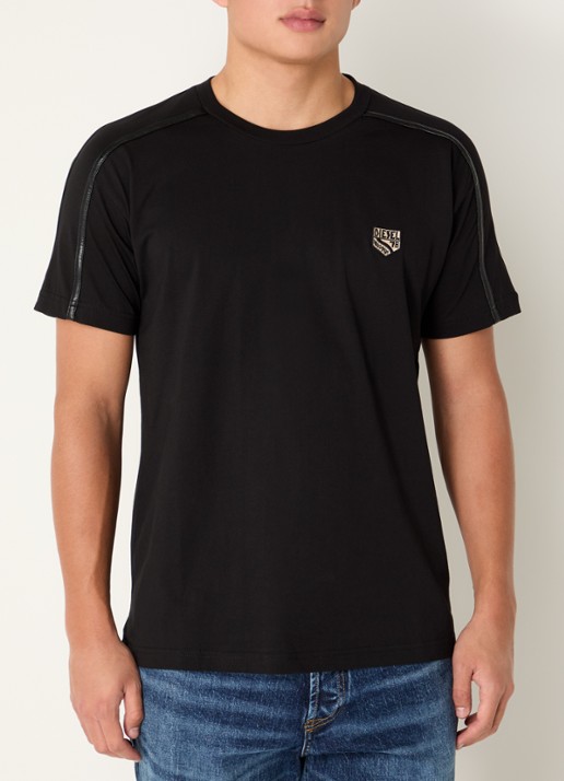 Diesel T-Norm T-shirt met borduring - detail zwart
