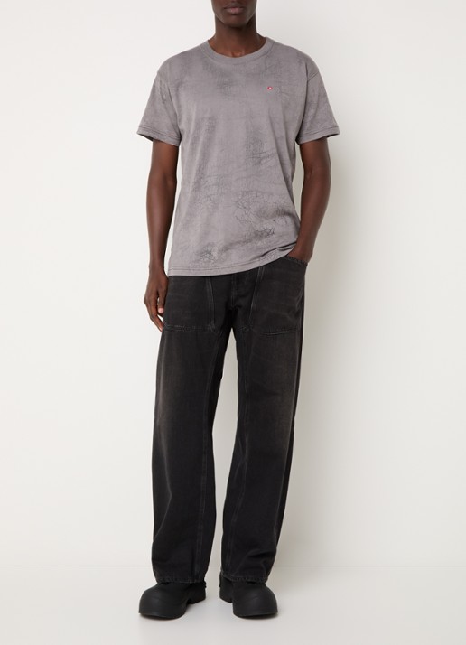 Diesel T-Norm-T8 T-shirt met print en logo - voorkant 3 grijs