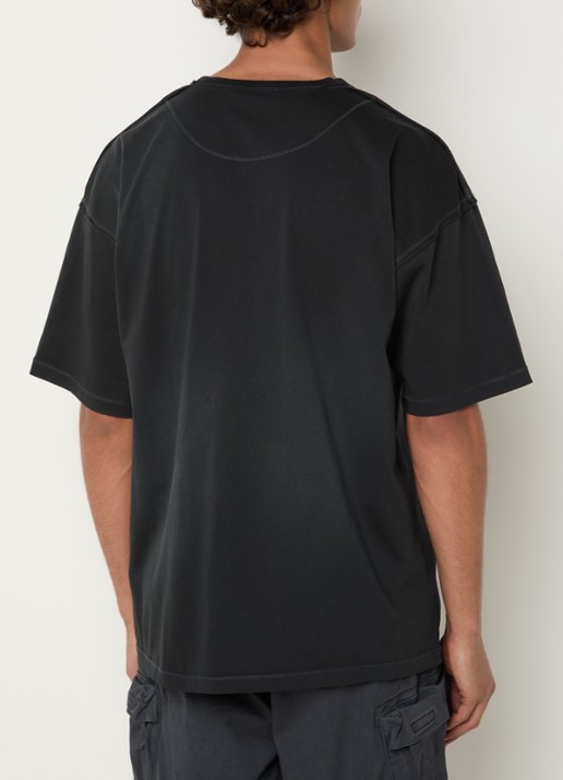 Diesel T-Pock T-shirt met logoborduring - achterkant 4 zwart