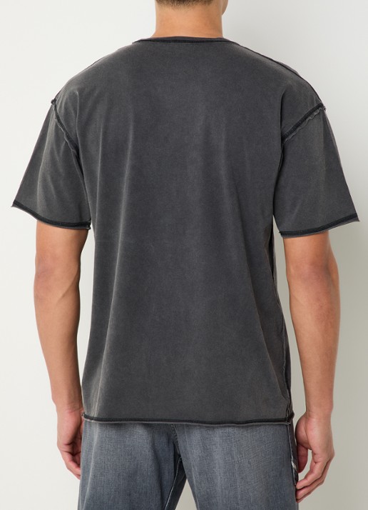 Diesel T-rawboxt T-shirt met logoborduring - achterkant 4 antraciet