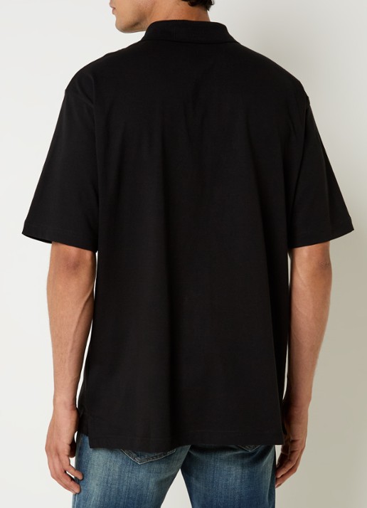 Diesel T-Vor-Od regular fit polo met halve rits en logo - achterkant 4 zwart