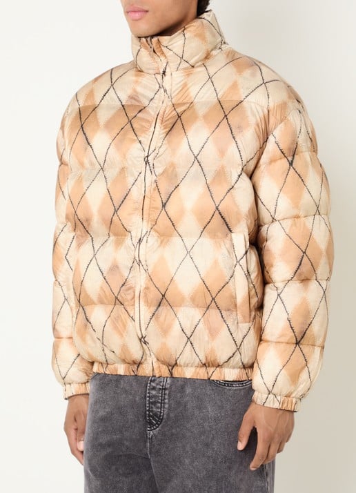 Diesel W-Bourb-Dlck reversible puffer jack met ruitdessin