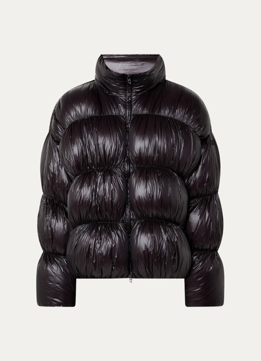 Diesel W-Choco puffer jack met ritszakken - voorkant 2 zwart
