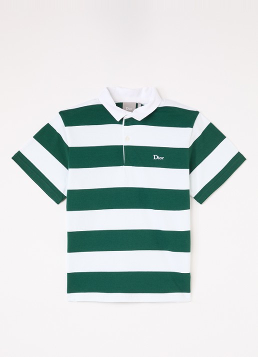 DIOR Polo met streepprint en logoborduring
