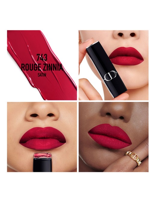 DIOR Rouge Dior Lipstick - detail 4 satijn - 743 rouge zinnia