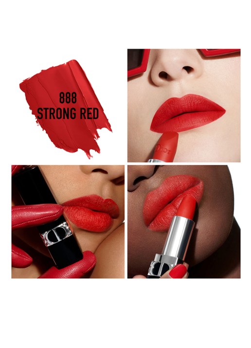 DIOR Rouge Dior navulbare lipstick - detail 4 mat - 888 strong red