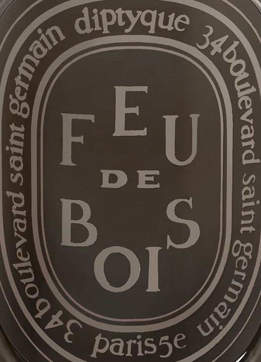 DIPTYQUE Feu de Bois geurkaars 300 gram - achterkant 3 beige