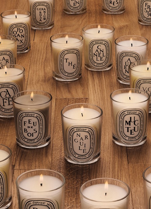 DIPTYQUE Geranium Classic geurkaars 190 gram - achterkant 4 beige