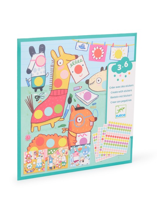 Djeco Creëer met stickers rondjes thema