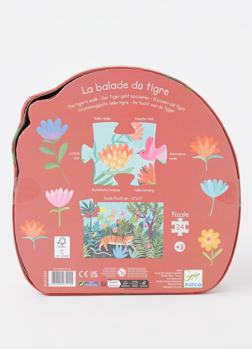 Djeco De tocht van de Tijger legpuzzel 24 stukjes - voorkant 2 multicolor