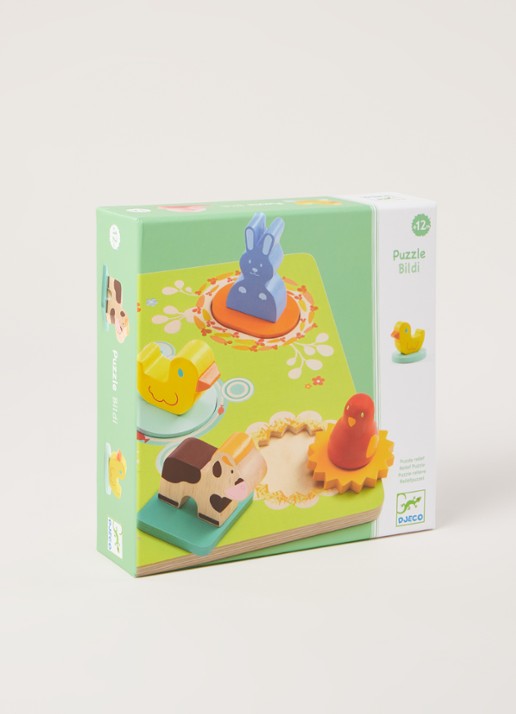 Djeco Dieren houten vormenpuzzel 5 stukjes - voorkant 2 undefined