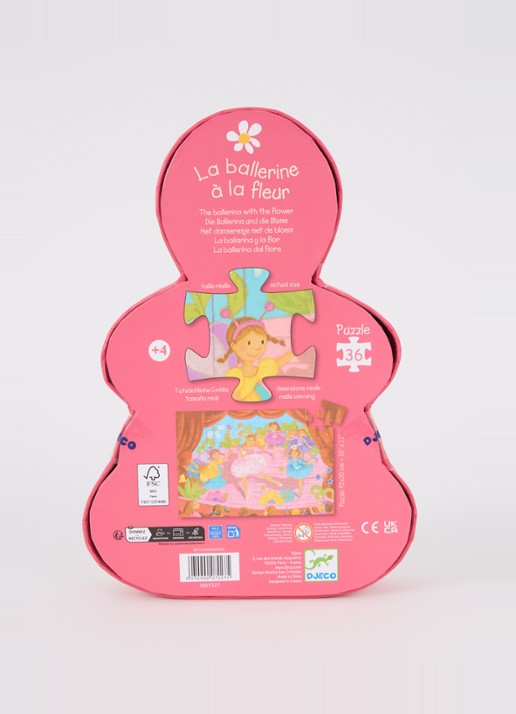 Djeco Het danseresje met de bloem legpuzzel 36 stukjes - voorkant 2 multicolor