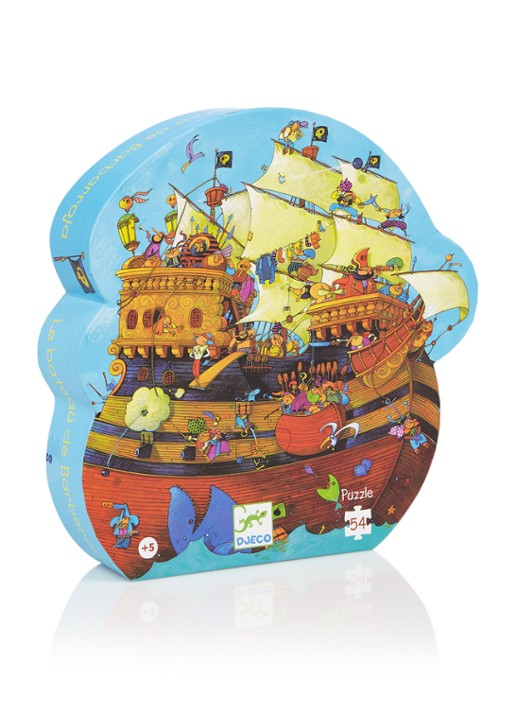 Djeco Het schip van Roodbaard legpuzzel 54 stukjes - voorkant bruin