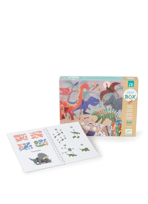 Djeco The World of Dinosaurs creatieve activiteiten box - voorkant multicolor