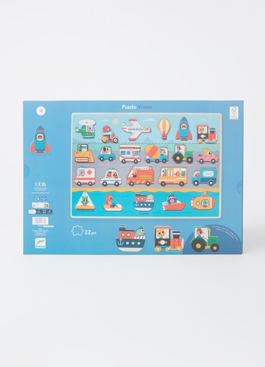 Djeco Vroom vormenpuzzel 22 stukjes - voorkant 2 multicolor