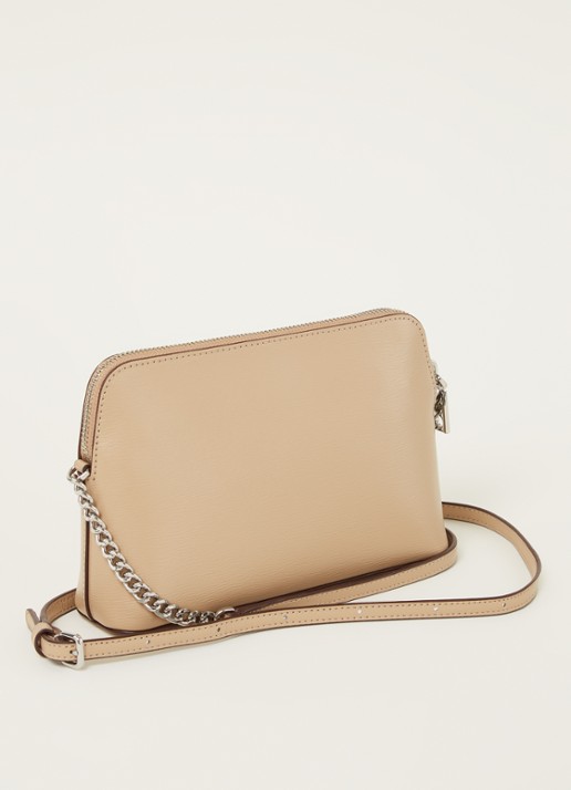 DKNY Bryant Dome crossbodytas van leer - achterkant 2 beige