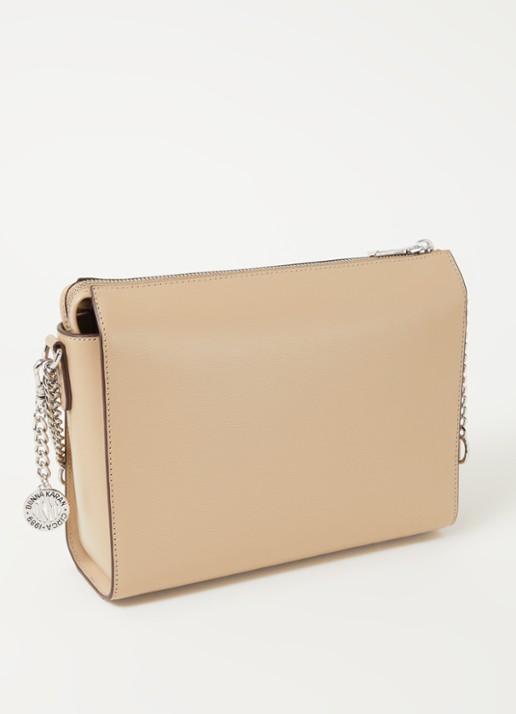 DKNY Bryant Medium crossbodytas van leer - achterkant lichtbruin