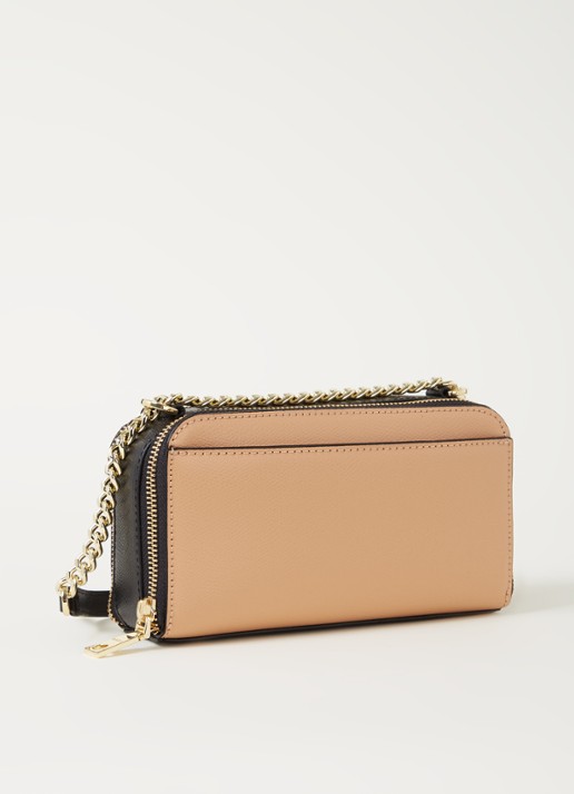 DKNY Felicia crossbodytas van leer - achterkant beige