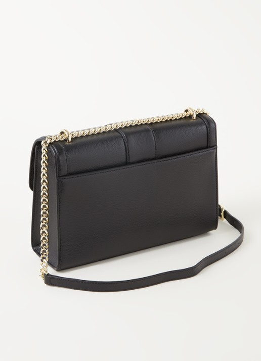 DKNY Pebble schoudertas van leer - achterkant 4 zwart