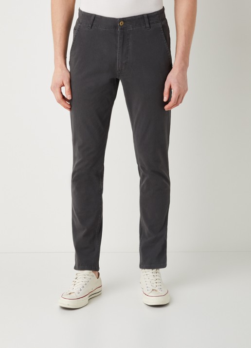 Dockers Alpha skinny fit chino met steekzakken  - detail antraciet