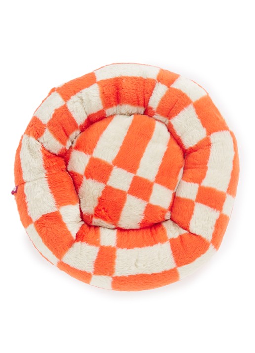DOGGUO Block hondenmand met print 50 x 50 cm - voorkant orange