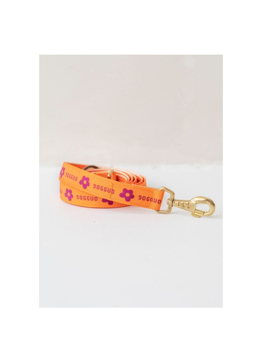 DOGGUO Flower leash hondenriem 200 cm - detail 3 orange
