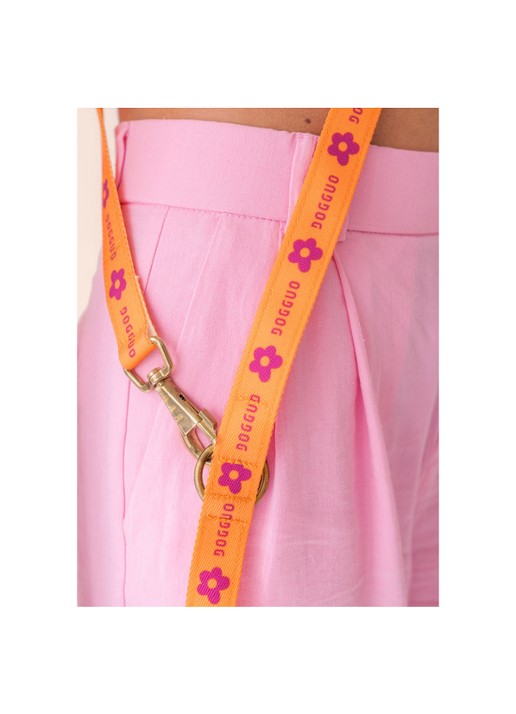 DOGGUO Flower leash hondenriem 200 cm - detail 4 orange
