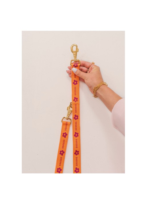 DOGGUO Flower leash hondenriem 200 cm - detail 5 orange
