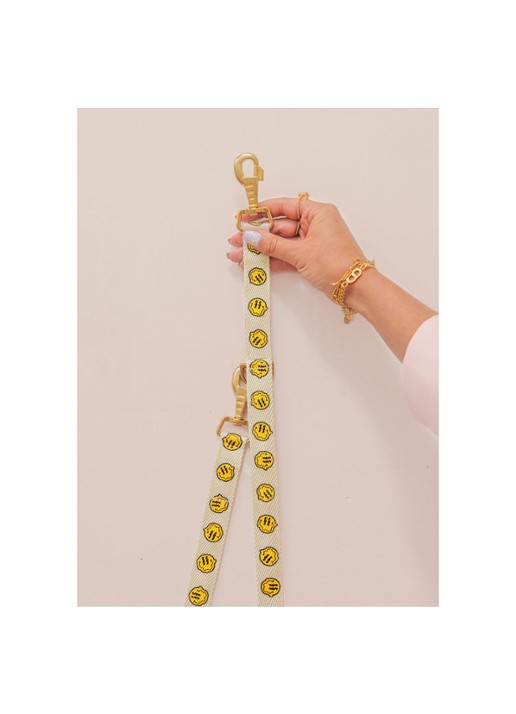 DOGGUO Smiley leash hondenriem 200 cm - detail 5 beige