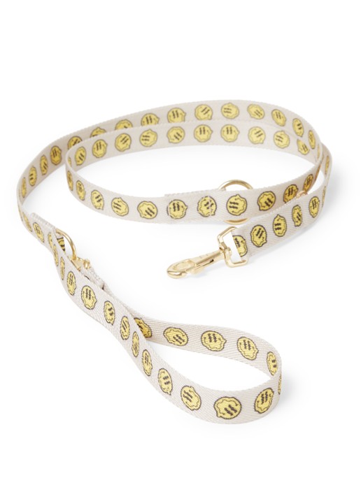 DOGGUO Smiley leash hondenriem 200 cm - voorkant beige