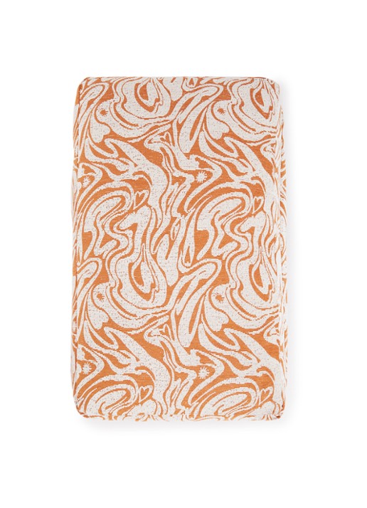 DOGGUO Swirl hondenmand met print 105 x 65 cm - voorkant orange