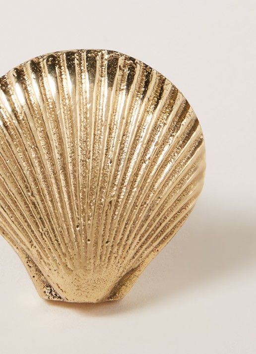 Doing Goods Abby Shell enkele kapstokknop van gerecyled messing - detail goud