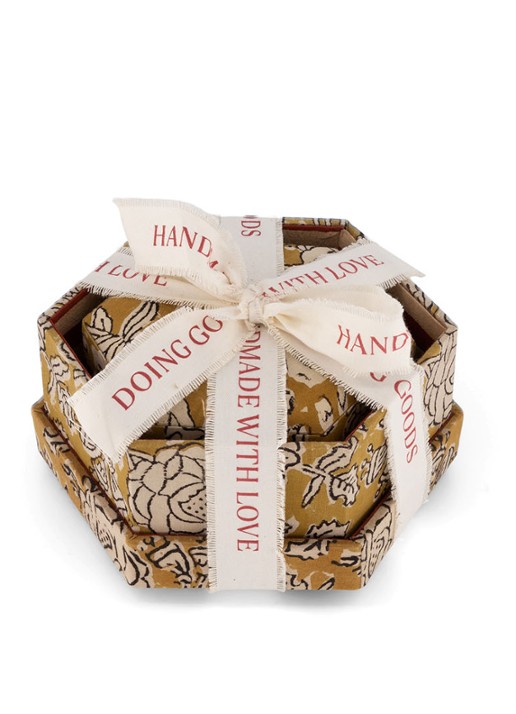 Doing Goods Botanical doos set van 2 - achterkant 4 donkergeel
