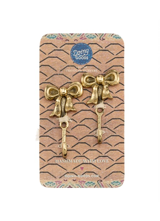 Doing Goods Bowie Bow wandhaak set van 2  - achterkant goud