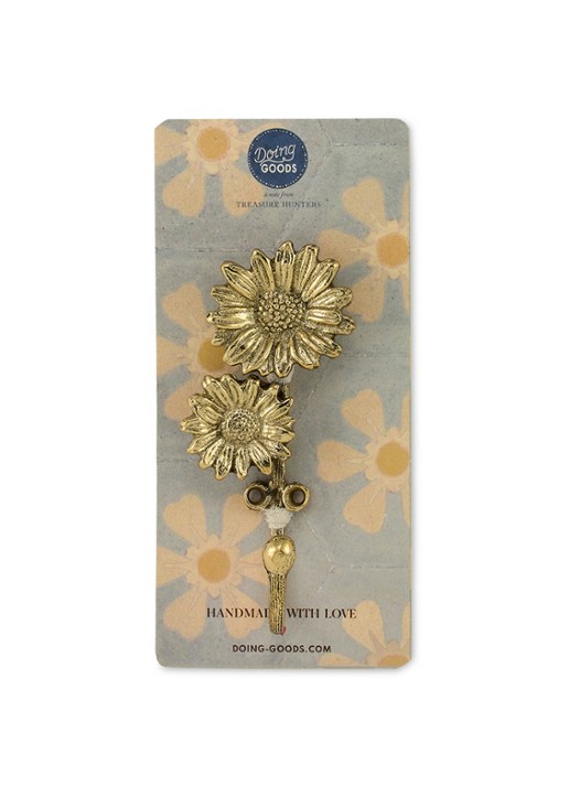 Doing Goods Breezy Double Daisy wandhaak 12 cm - detail 4 goud