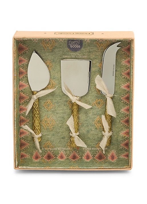 Doing Goods Chameli kaasmes set van 3 in giftbox - achterkant 3 brons