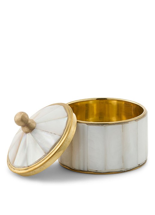 Doing Goods Chelsey Pearly Circus opbergdoos 4,5 cm - voorkant 2 gebroken wit
