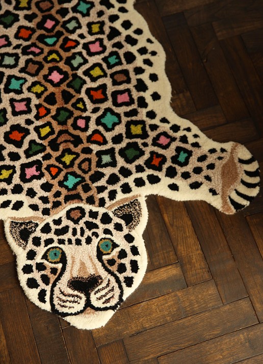 Doing Goods Disco Luipaard vloerkleed 150 x 90 cm - detail 4 bruin