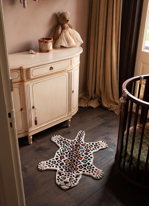 Doing Goods Disco Luipaard vloerkleed 90 x 63 cm - voorkant 2 bruin