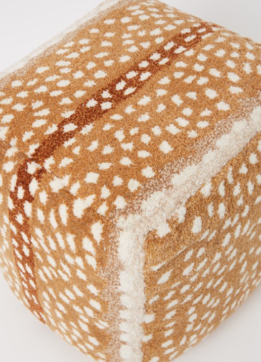 Doing Goods Fawn poef small 50 cm - detail lichtbruin