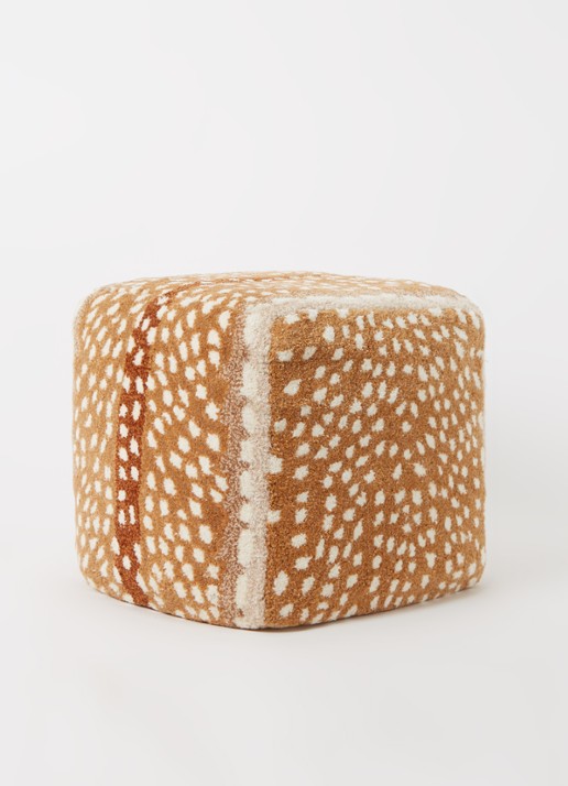 Doing Goods Fawn poef small 50 cm - voorkant 3 lichtbruin