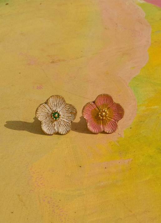 Doing Goods Faye Flower deur- en kastknop 5 cm - detail 5 roze