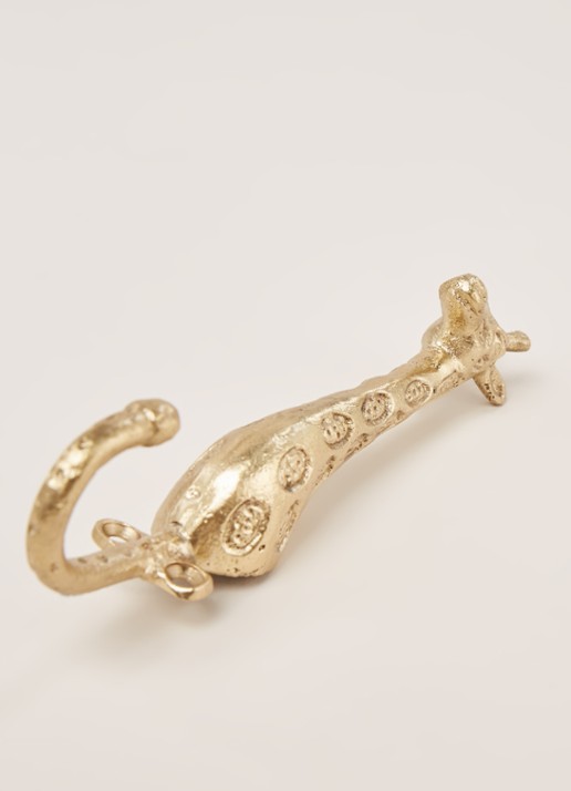 Doing Goods Gloria Baby Giraffe wandhaak 14,5 cm - detail 3 messing