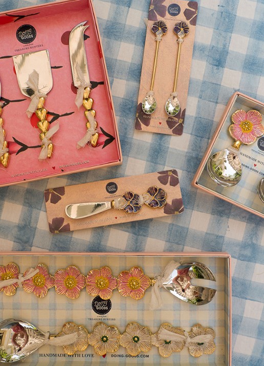 Doing Goods Holly Hart kaasmessenset in giftbox 3-delig - detail goud