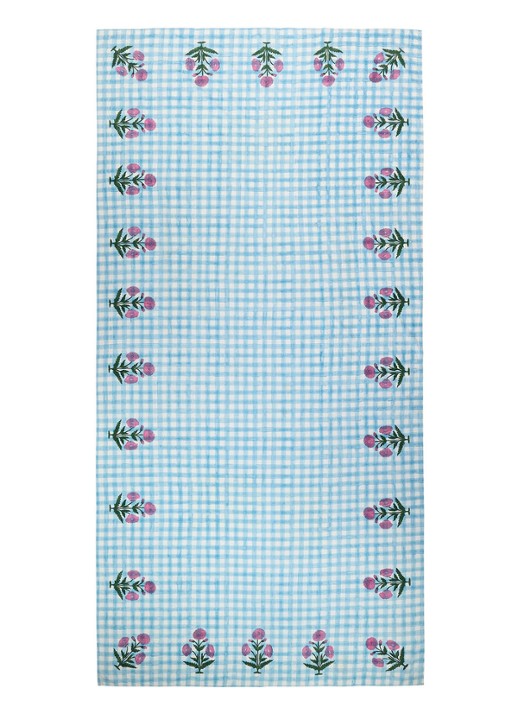 Doing Goods Iris tafelkleed 160 x 350 cm - achterkant 8 blauw