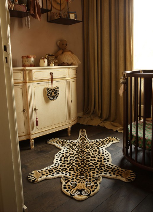 Doing Goods Loony Leopard vloerkleed 150 x 90 cm - detail 3 beige