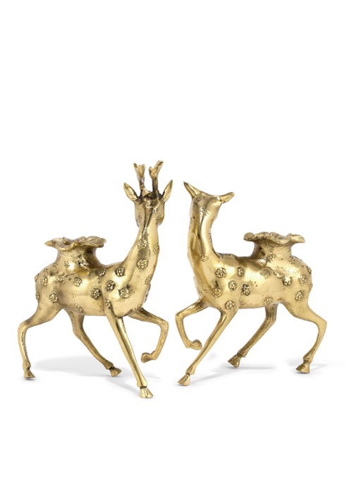 Doing Goods Lovely Deer kandelaar set van 2 - achterkant 2 goud
