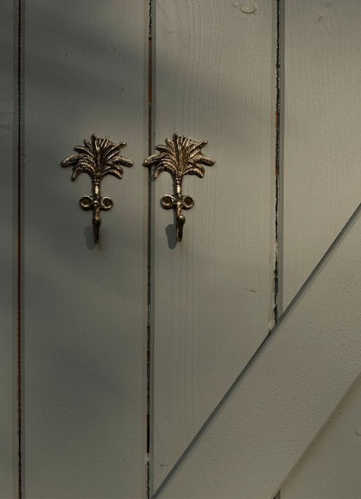 Doing Goods Marlin Palm wandhaak 7,5 cm set van 2 - voorkant 2 goud