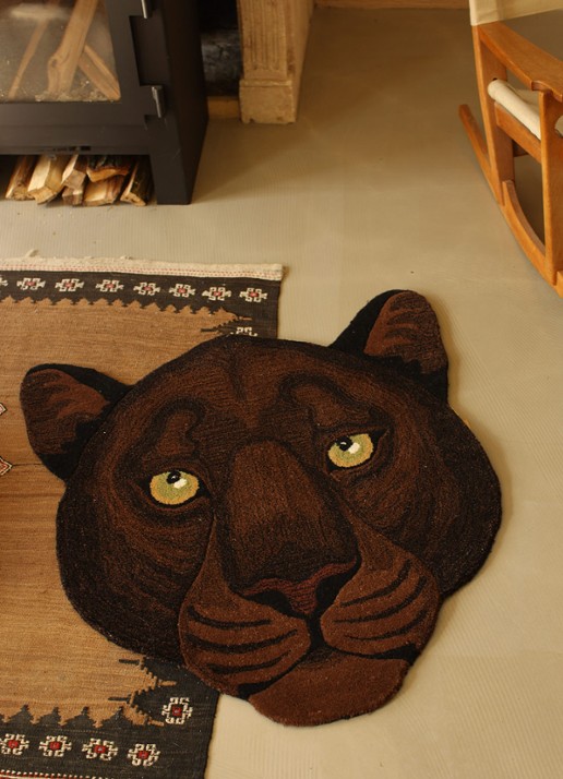 Doing Goods Nio Panter vloerkleed 100 x 100 cm - achterkant 3 zwart