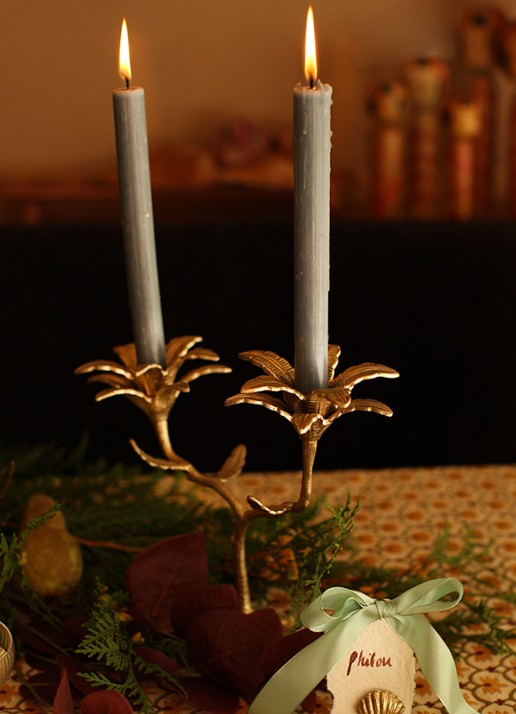 Doing Goods Palash Palm kandelaar 22,5 cm - detail 3 brons